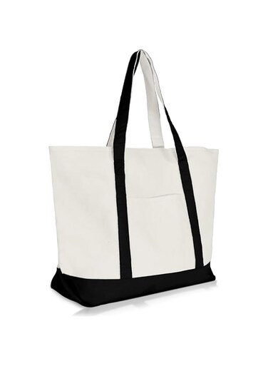 'DALIX 22'' Heavy Duty Cotton Canvas Tote Bag (Zippered)'