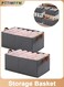 2 Pack Foldable Fabric Storage Baskets, Large Organizer Bins with Handles for Clothing, Toys, and Home Use