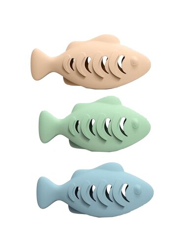Mosensi Pet Toys,Cat Toys,Resistant to Bite and Teething,Small Fish Modelling,Teasing Cat Pet Toys,Two Sides of the Leakage of Food,Can Be Used as a Leakage Feeder （3 Pack）