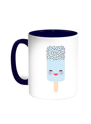 Cartoon Graphics - Ice Cream Printed Coffee Mug Blue/White 11ounce