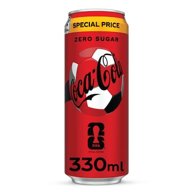 Coca-Cola Zero, 330ml, Can, Zero Sugar And Zero Calories, Limited Edition