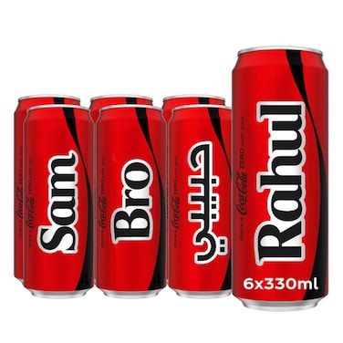 Coca-Cola Zero, Pack of 6x330ml, Zero Sugar and Zero Calories, Limited Edition