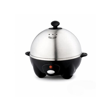 7 Egg Electric Boiler, 360W Automatic Egg Cooker with Poaching Dish, Measuring Cup and Indicator Light