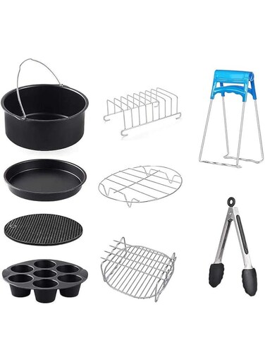 NC Air Fryer Accessories 9pcs for Tower, Phillips, Gowise Airfryer Fit All Standard Deep Fryer Accessories XXL 4.8-5.9 QT for Home Use (8 Ih)