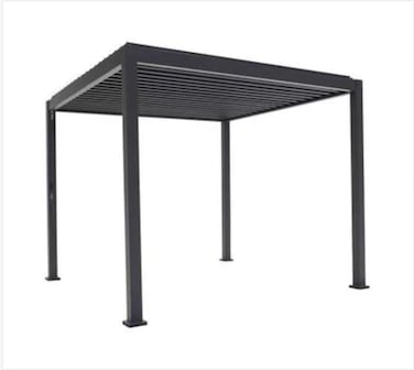 Yulan Outdoor Aluminium Pergola with Adjustable Blade Rectangular in Grey 3x4 (410391).