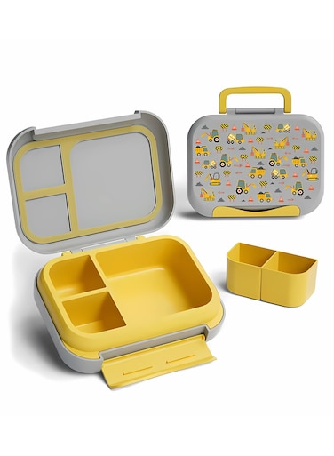 Kids Bento Lunch Box &acirc;&euro;&ldquo; Leak-Proof 3-Compartment Snack Container with Removable Dividers, BPA-Free Food Storage Box for School Meals, Ideal for Boys &amp; Girls