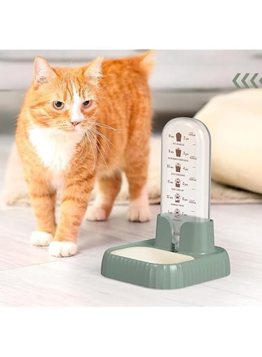 Automatic Cat and Dog Water Dispenser - 500ml Cat Water Dispenser - Water Dispenser for Pet with Live Water Circulation Filter, Convenient and Safe Pet Water Bowl for Small, Medium, Large Pets (Green)