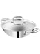 Vinod Platinum Triply Stainless Steel Kadai/Cooking Pot/Wok with SS lid 2.5 Litre(24 cm) 2.5mm Thick Sturdy Riveted Side Handles  Induction &amp; Gas Stove Friendly SAS Metal