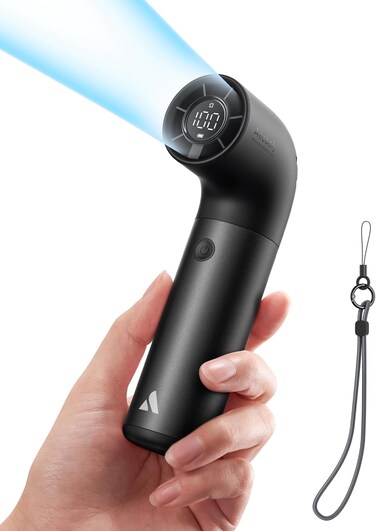 Aecooly Portable Handheld Fan, Powerful Turbo Mini Fan, 19000 RPM High Speed Aero Pro, 15H Max Cooling Time, 6 Speeds Aluminum Case,Rechargeable Personal Small Travel Essentials, Gifts for Women-Black