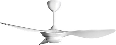 52 Inch Smart White Ceiling Fan with Light and Remote, Quiet DC Motor 3 Blade Indoor Outdoor Ceiling Fans for Bedroom Living Room Patios