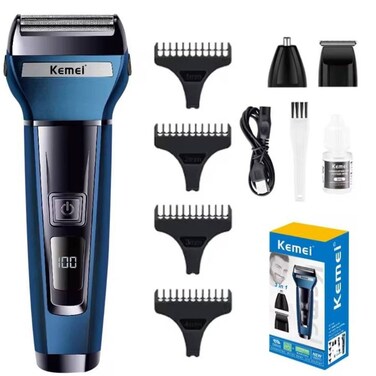 KEMEI KM-6541 3-in-1 Multi-function Clippers Nose Hair Clippers Household Waterproof Electric Shaver