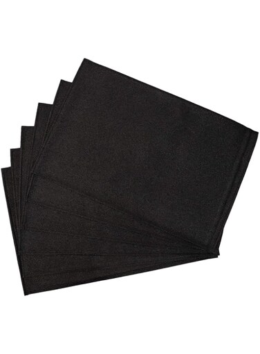Wilson Vinyl Placemat Set of 6-Piece, Black PP-171