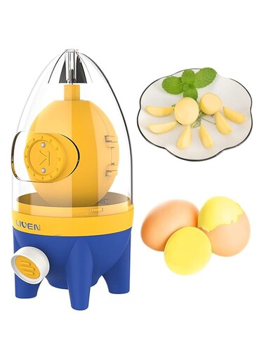 Egg Scrambler Shaker, Portable Golden Egg Yolk Mixer, Hand Powered Egg Maker with Slicer, White Mixer Whisk Kitchen Gadgets for Small and Large Eggs, Egg Spinner for Hard Boiled Eggs