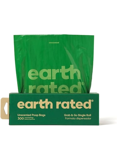 Earth Rated Unscented Bulk Single Roll Dog Poop Bags - 300BAGS