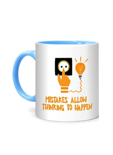 Styles Mistakes Allow Thinking To Happen Printed Mug White/Blue