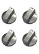 4 PCS Metal Round Gas Stove Knobs, 4 pcs Stainless Steel Oven Knob, Gas Stove on off Knob Replacement, Safe And Durable, Easy To Use, Fits 6mm Shaft, Can Be Used For Gas Stove, Oven, Microwave, Etc