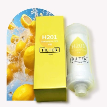 Vitamin Shower Filter - Enhance Hair &amp; Skin Health with Hard Water Softener - Easy Install Shower Infuser for Cleaner, Nourishing Shower Experience" Yellow Lemon