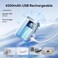 JISULIFE Portable Neck Fan, 100-Speed Adjustable 40000 RPM Personal Mini Necklace Wearable Belt Fan, 16H Rechargeable Battery 4500mAh with LED Display for Outdoor Travel Camping Gifts- Blue