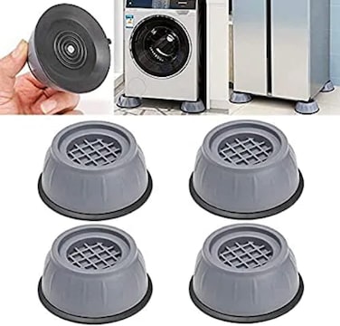 Shock and Noise Cancelling Washing Machine Pads - 4 Pcs Anti-Vibration Pads for Washer and Dryer, Protects Laundry Room Floor, Universal Fit Foot Pads