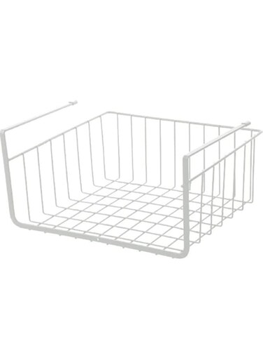 Dubai Gallery Metal Wire Under Shelf Hanging Basket White 31X16X26.5Cm