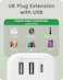 LENCENT 3 Way Plug Extension with 1 USB C and 2 USB Ports, 3 AC Wall Charge Extender, Multi Plug Adapter Surge Protected for Household Appliances, iPhone, Smartphone, Tablets, 13A 3250W
