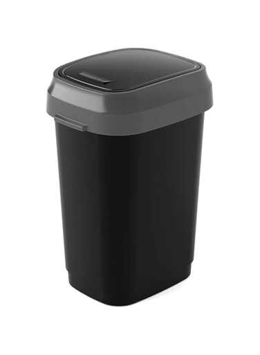 Kis dual swing bin, 10 litre capacity, black