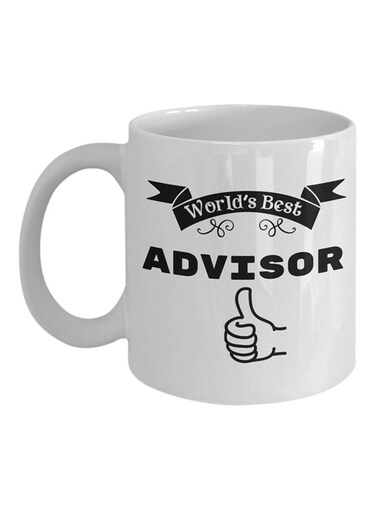 World's Best Advisor Printed Coffee Mug White