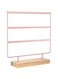 Benting Earrings Organizer Jewelry Display Stand, 3-Tier Earring Holder Rack for Hanging Earrings, Metal and Wood Basic Large Storage Earring Jewelry Display Tree WIith Wood Stand (Rose Gold)