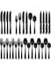Hiware 24 Pieces Matte Black Silverware Set with Steak Knives for 4, Stainless Steel Flatware Utensils Set, Hand Wash Recommended