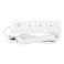 Terminator 4 Way UK Power Extension Socket, Surge Protection, Double Pole Switches, 1.50mm&sup2; Cable 3M 13A Plug