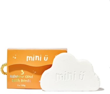 Mini U Cloud Bath Bombs (3 Pack), Rainbow Trail Bath Bombs for Kids, Vegan &amp; Cruelty Free, Non Toxic