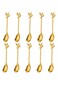 Pcs Dessert Spoons, Elegant Gold Creative Leaf Mini Stainless Steel for Stirring Mixing Sugar, Ice Cream, Cake Coffee Tea