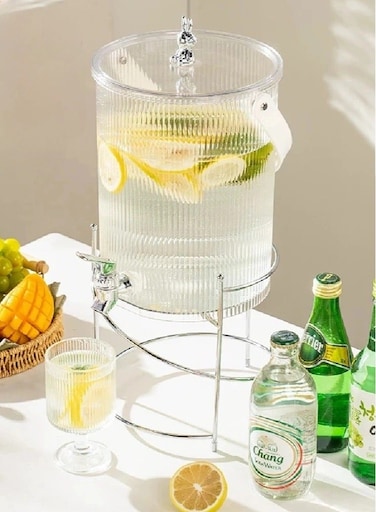 5L Water Jug with Tap - Multi-Purpose Beverage Dispenser for Juice, u0026 Coffee   Juice dispenser set for Parties, Picnics, Camping u0026 Home Use