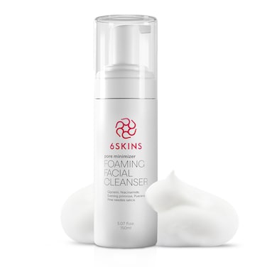 6SKINS&reg; Pore Minimizer Foaming Facial Cleanser 150 ml, Enriched with Anti Sebum P, Gentle Hydrating Face Wash with Niacinamide, Evening Pimrose