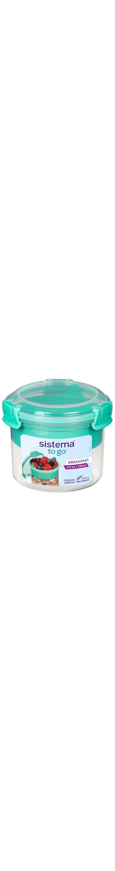 Sistema Breakfast Bowl To Go 530ml Green Clip