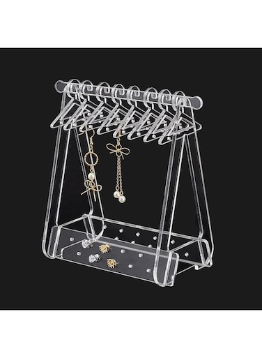 Tazweeq Earring Holder Stand, Cloth-horse Shape Jewelry Display, Hanging Earring Organiser, Acrylic Earring Display Stand