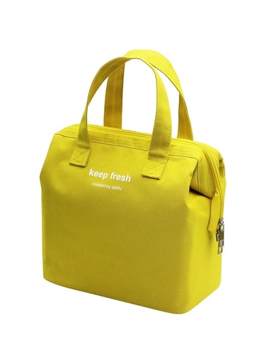 MAKINGTEC Lunch Bag Bento Bag, Thickened Thermal Insulation Refrigerated Bento Tote Bag, Lunch Box Carrying Bag for Students Ladies Men Picnic Work Outdoor (Yellow)