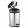 Stainless Steel Dust Bin 5L   Small Pedal Garbage Can with Lid   Compact Waste Bin for Kitchen, Bathroom, Office &amp; Bedroom