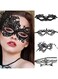 SWIUKPHE Women Lace Eye Mask, 4pcs Masquerade Masks Mysterious Lace Face Mask, Masquerade Venetian Eyemask for Halloween Carnival Party Costume Ball, Black