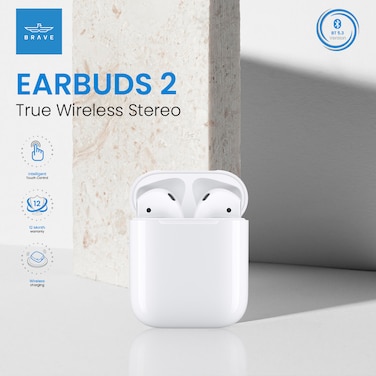 True Wireless Earbuds 2 - Bluetooth V5.3, Built-in Microphone, Wireless Charging Case, Superior Sound for iPhone &amp; Android Devices