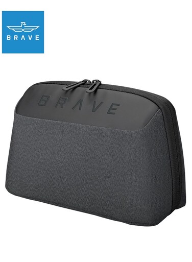 Brave Tech Pouch Organizer - Portable Gadget Storage for Travel, Water-Resistant, Compact Electronics Bag with Multiple Compartments - Black
