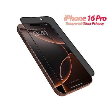 iPhone 16 Pro 6.3" Screen Protector &ndash; HD Tempered Glass, Military-Grade, Shockproof, Scratch-Resistant, Anti-Fingerprint, Bubble-Free, Easy Install, Black