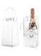 CheeseandU Wine Ice Bags, 2Pack Collapsible Clear Ice Wine Bag Pouch Wine Cooler Bag PVC Wine Pouch Bags with Handle for Champagne Cold Beer White Wine Chilled Beverages