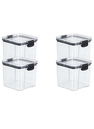Set of 4 pieces 700ML Airtight Food Storage with Lid, Double Sealed Thick storage Jar, Leak Proof, Easy to Clean, BPA Free, Kitchen and Other Storage
