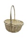 Wicker Basket with Handle Flower Girl Basket Durable Storage Basket Vintage-Style Traditional for Garden Home Wedding Organization Picnic Design1 (L, Round) 35x34x27cm