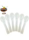 Excefore Caviar Spoons Set White Mother of Pearl Caviar Spoon with Round Handle for Caviar, Egg, Coffee Serving, Ice Cream, Restaurant Serving Set (6 Pieces,3.54 Inches)