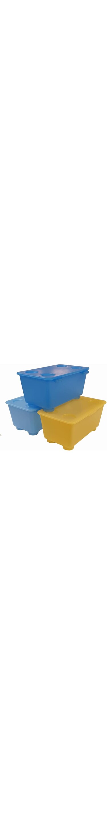Ikea GLIS Box with Lid White/Light Green Blue/Pack of 3-17 x 10 cm