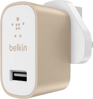 Belkin Premium Ultra-Fast 2.4Amp AC Charger UK - Gold