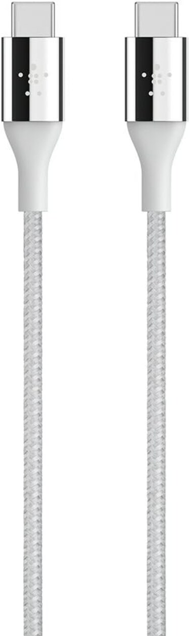 Belkin Mixit Duratek Kevlar USB-C (USB Type C) To USB-C Cable, 4 Feet (Silver)