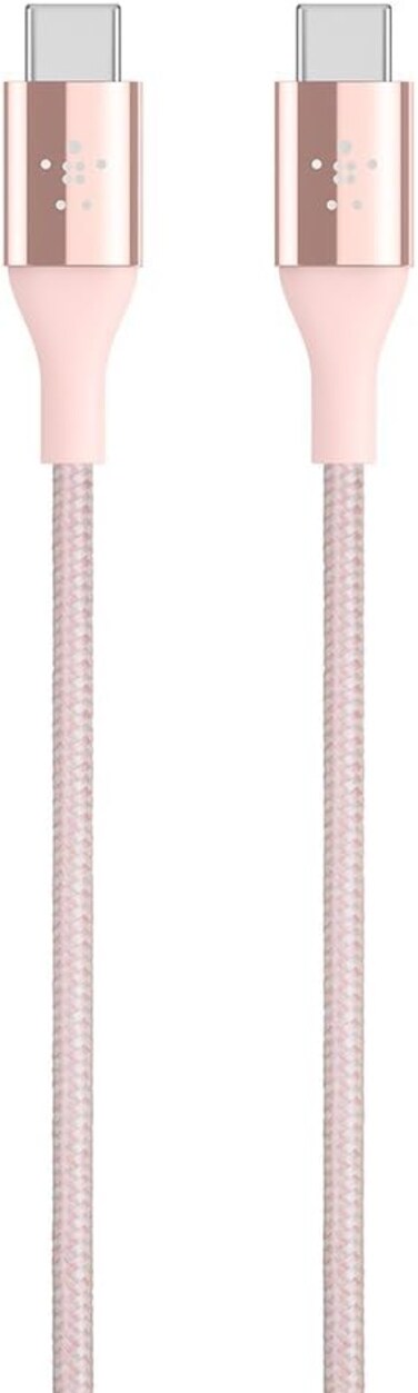 Belkin Mixit Duratek Kevlar USB-C (USB Type C) To USB-C Cable, 4 Feet (Rose Gold)